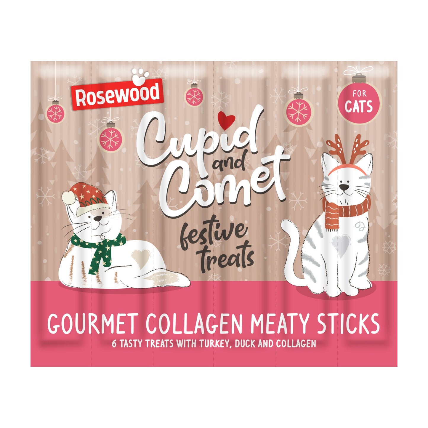 Rosewood Cat Collagen Festive Sticks, Duck and Turkey (5g x 6)