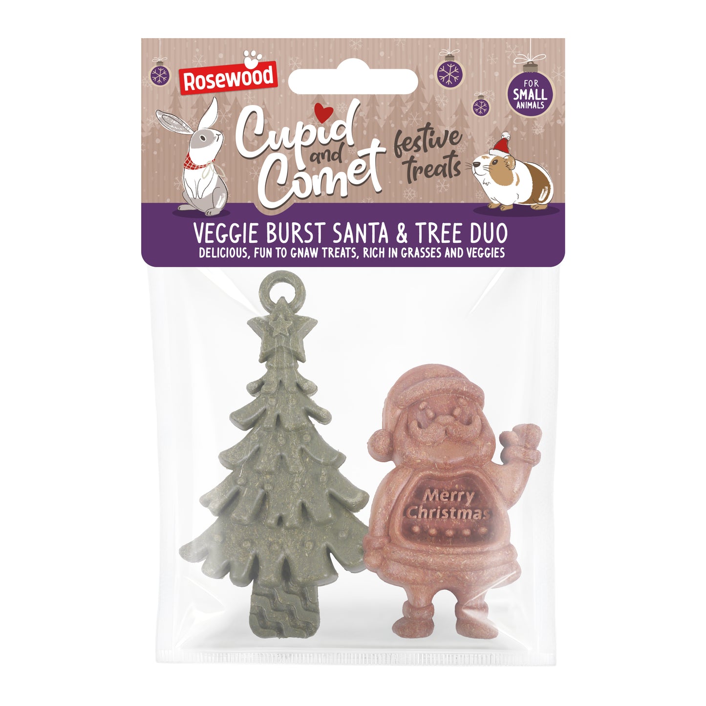 Veggie Burst Santa & Tree Duo Gnaw Treats for Small Animals NEW