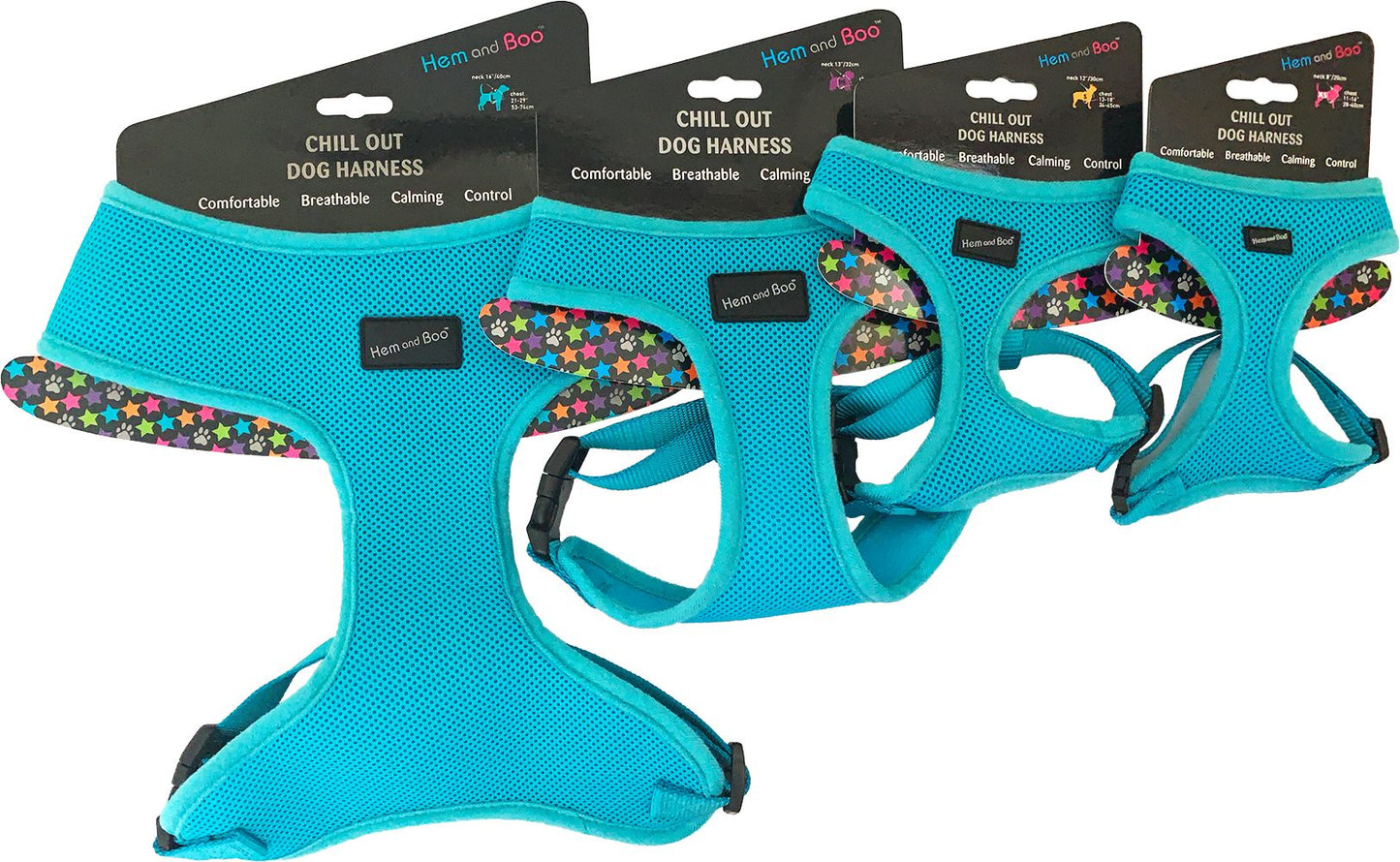 Hem&Boo Soft Mesh Harness Aqua XS
