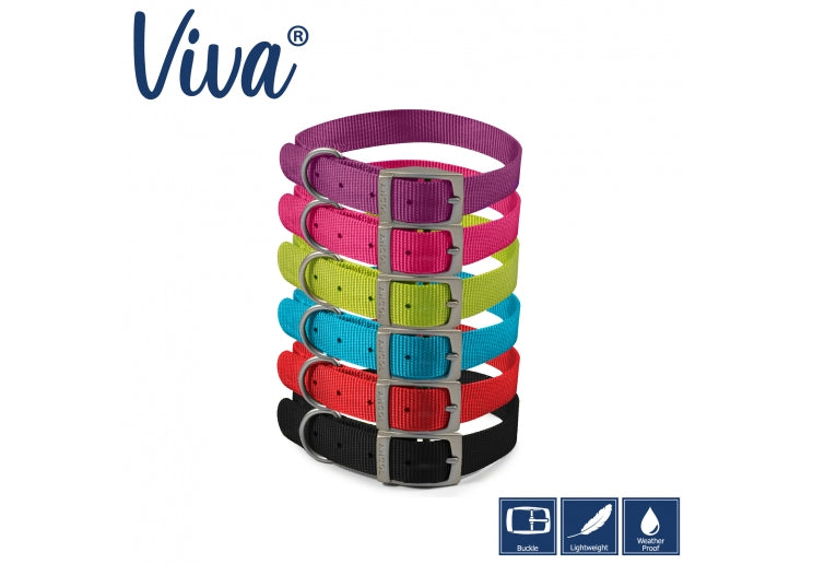 Viva Nylon Pink Dog Collar 39-48cm Size 5