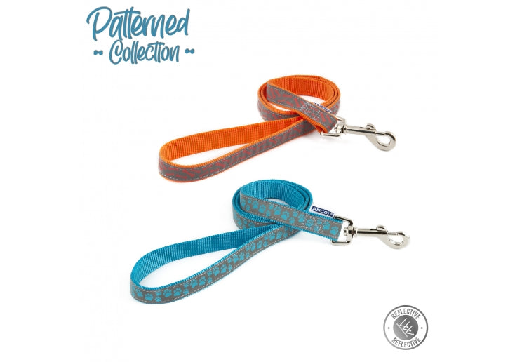 Ancol Reflective Blue Paw Lead 3/4"