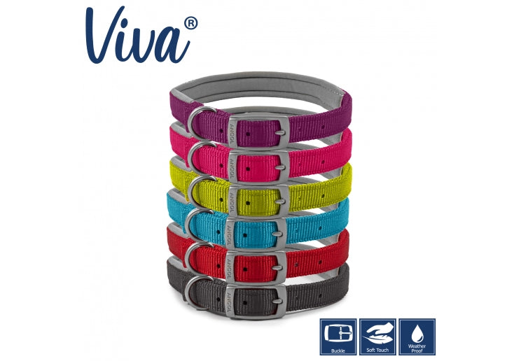 Viva Nylon Lime Dog Collar Lime 39-48cm Size 5 DISC