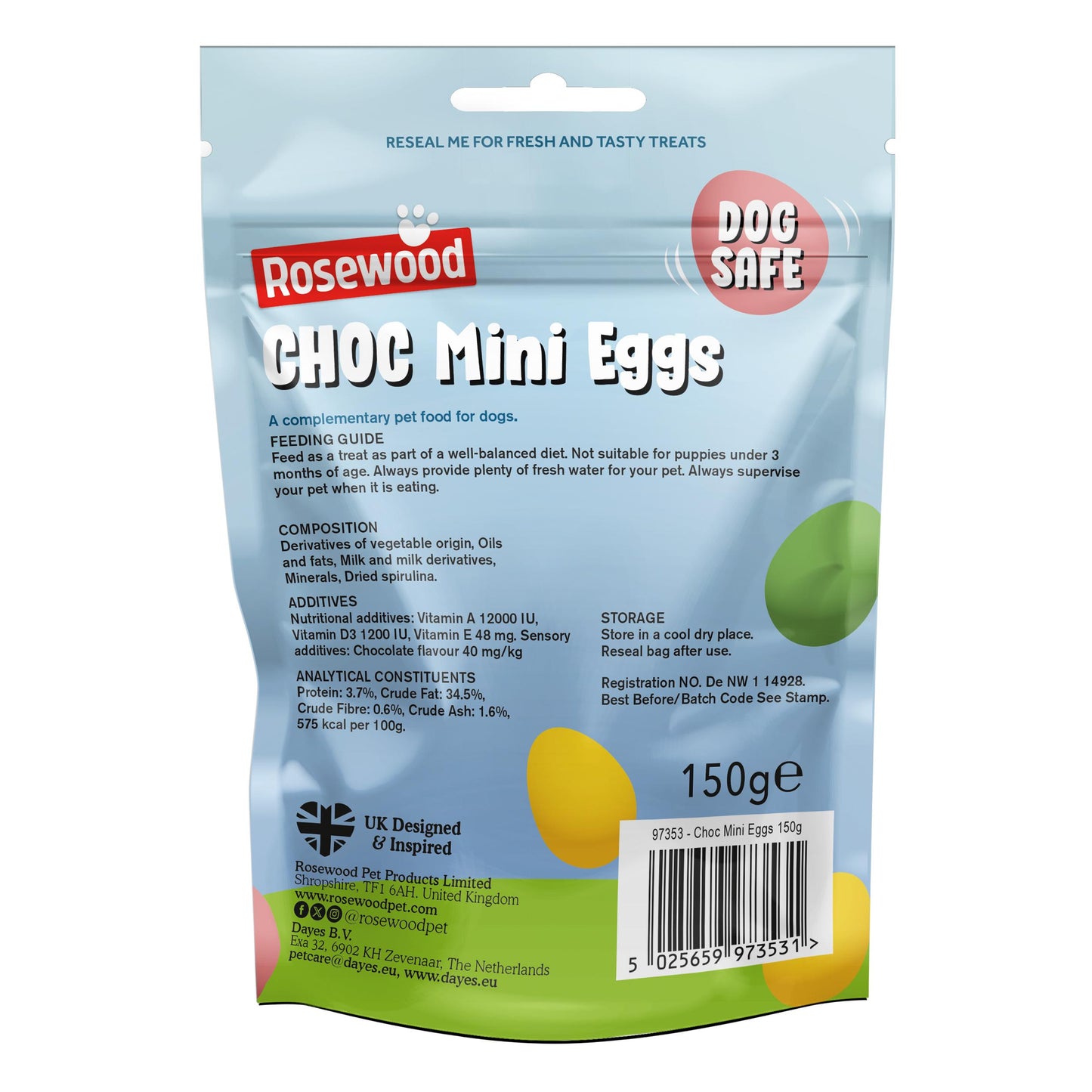 Rosewood Choc Easter Mini Eggs for Dogs 150g