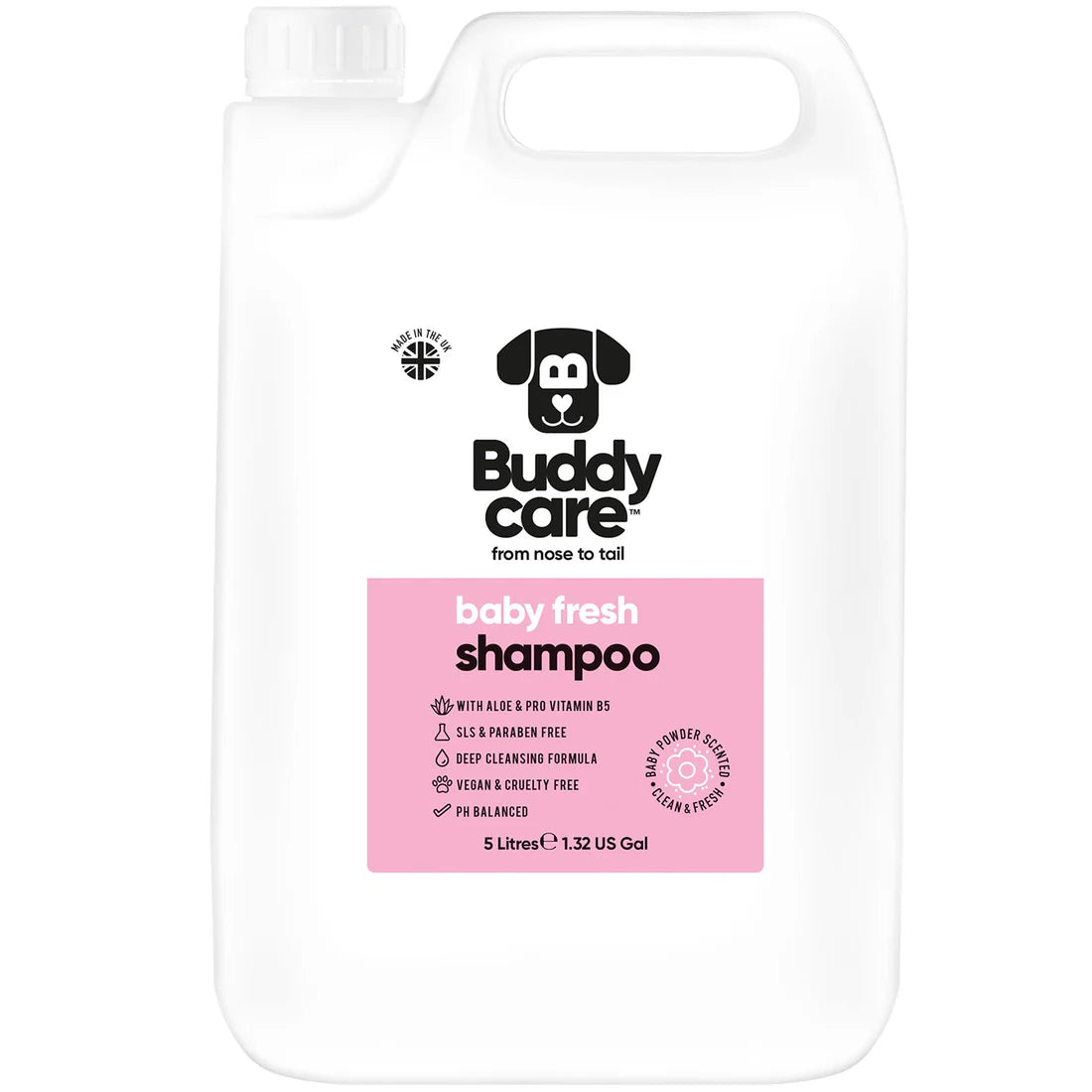 Buddycare 5 Litre Dog Shampoo - Baby Fresh - 5L / 1.32 Gal