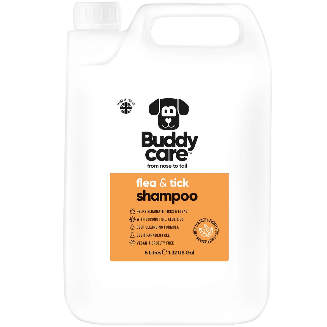Buddycare 5 Litre Dog Shampoo - Flea & Tick - 5L / 1.32 Gal