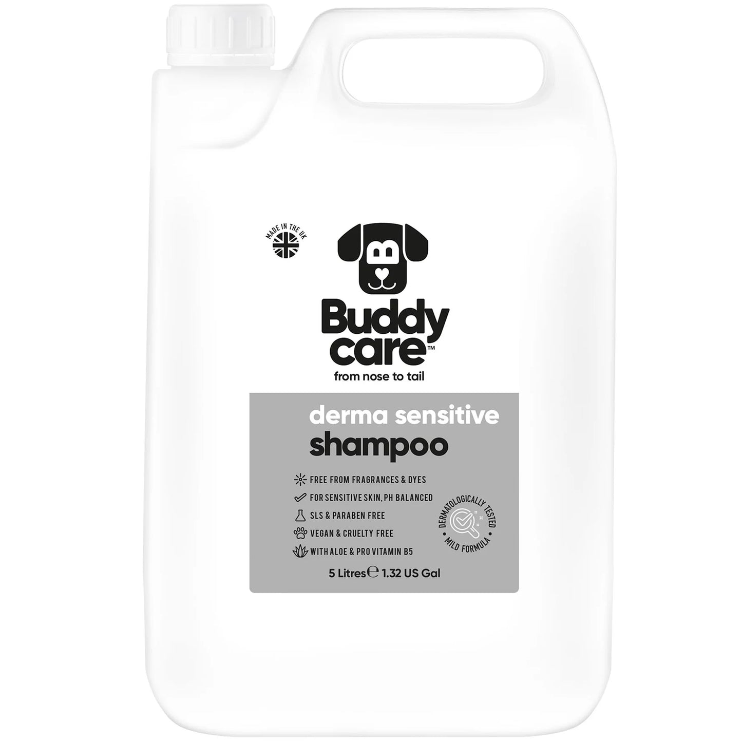 Buddycare 5 Litre Dog Shampoo - Derma Sensitive - 5L / 1.32 Gal