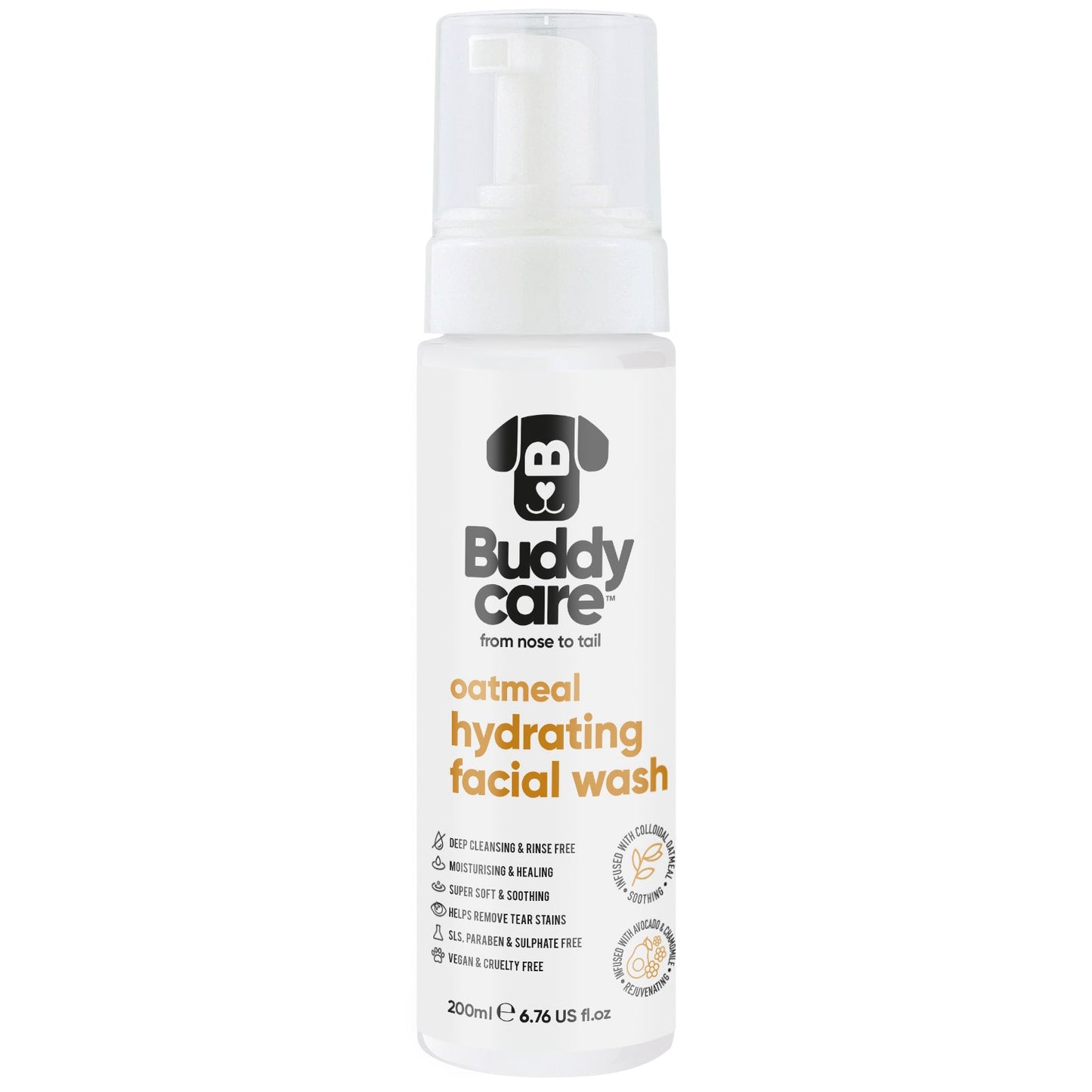 Buddycare Dog Facial Wash - Hydrating Oatmeal - 200ml