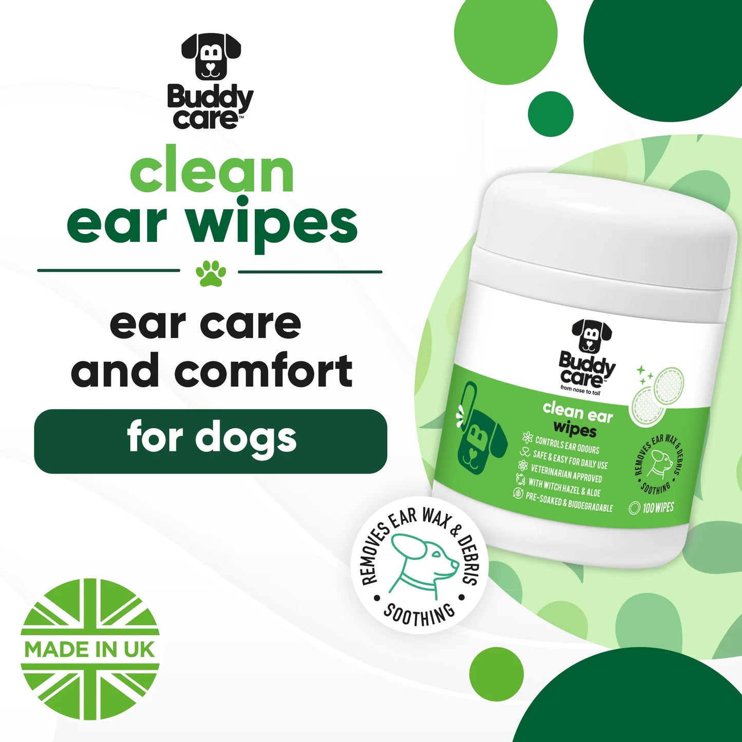 Buddycare Dog Ear Wipes (100ct)