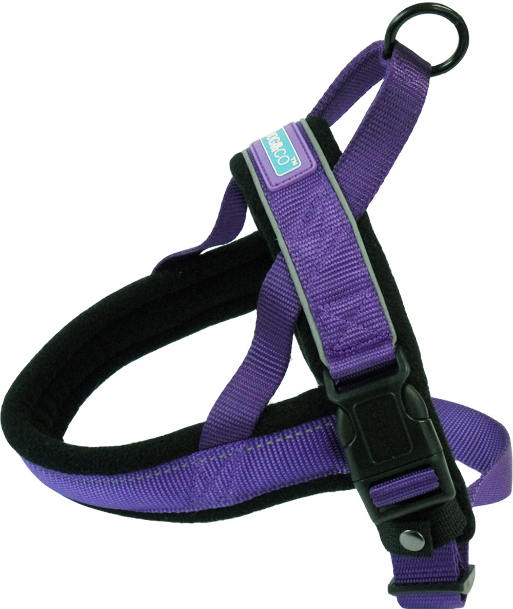 D&C Reflective Padded Harness Purple Large