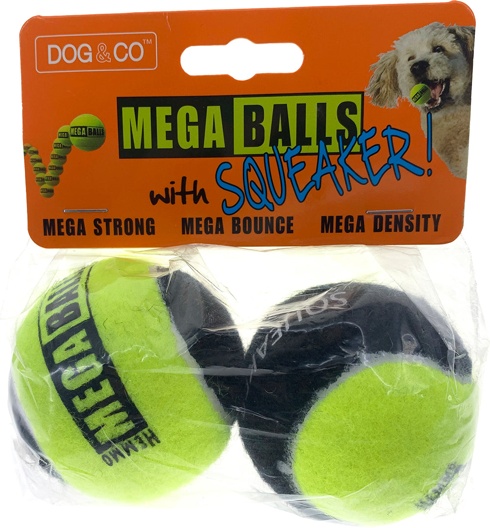 2.5" Mega Squeaky Balls 2 Pack 6.5cm