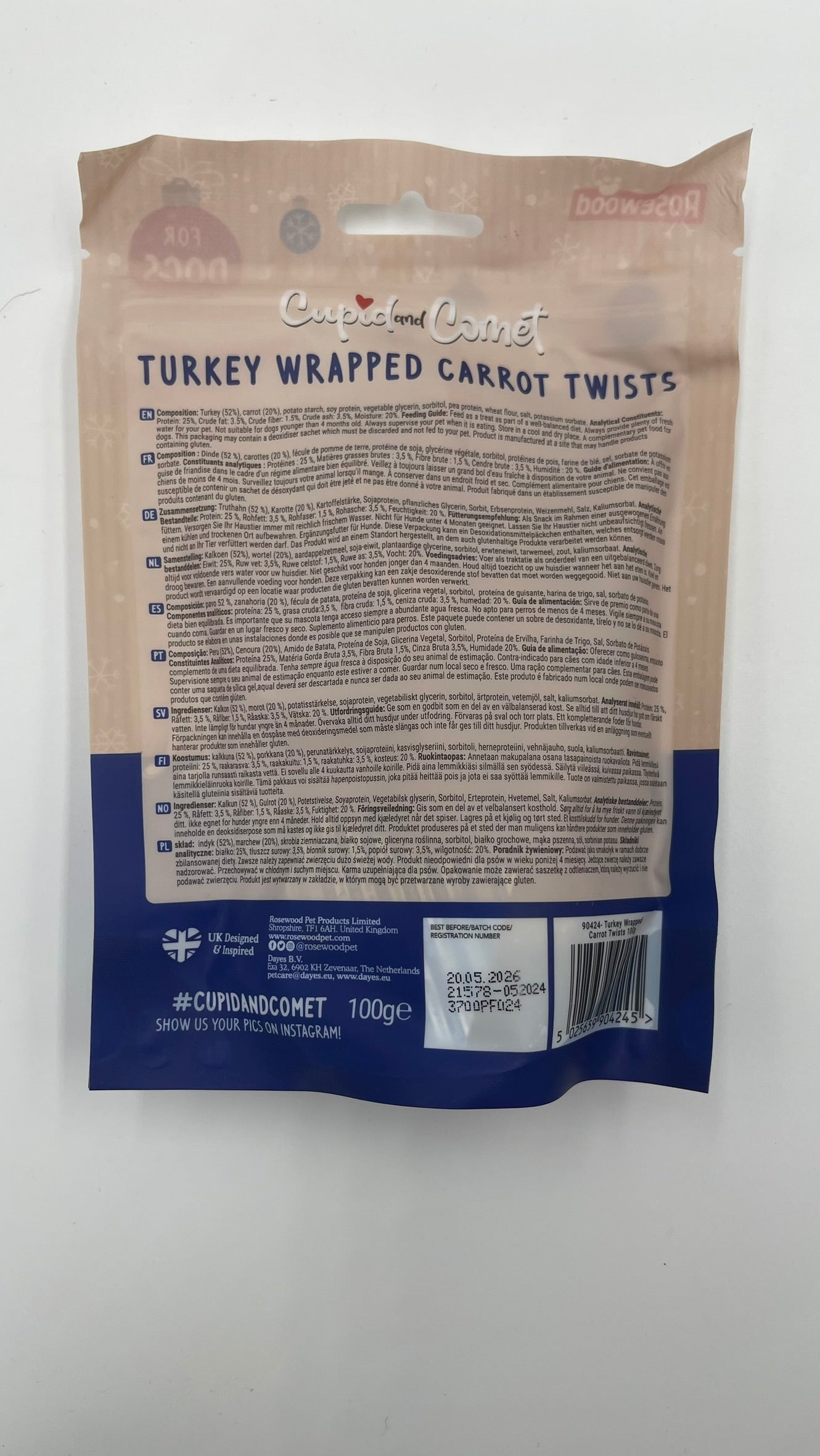 Rosewood Turkey Wrapped Carrot Sticks 60g