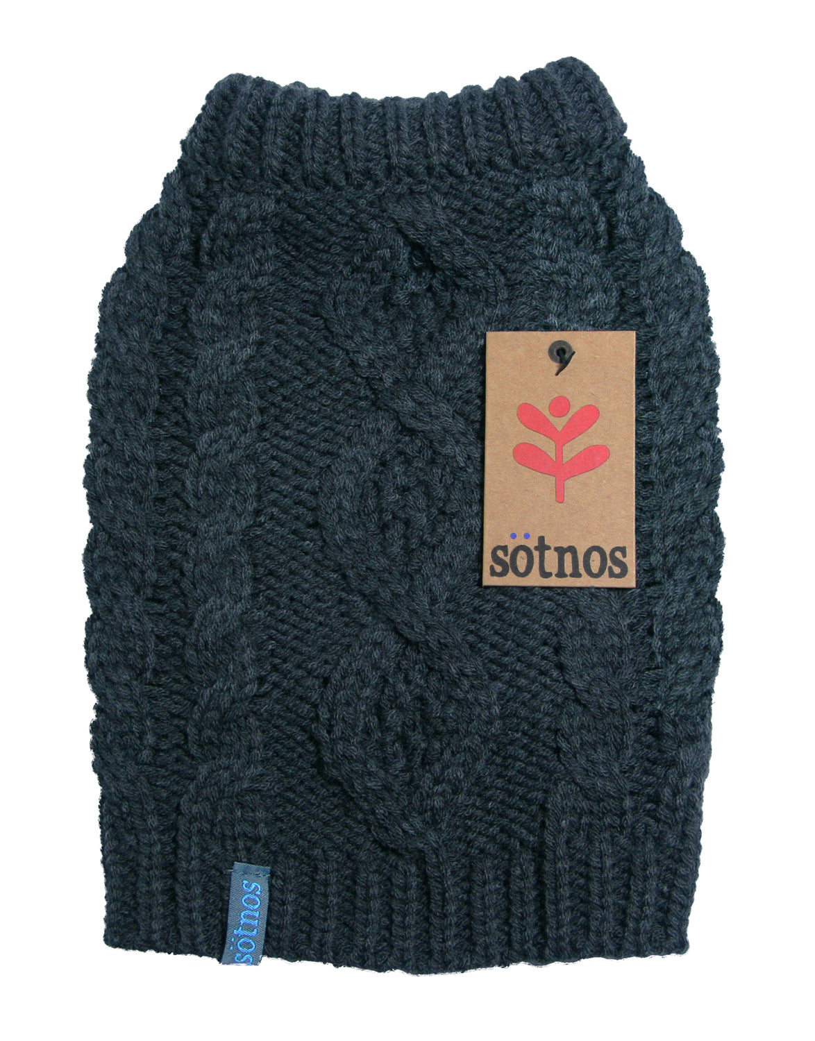 Sotnos Chunky Grey Cable Knit Jumper L NEW