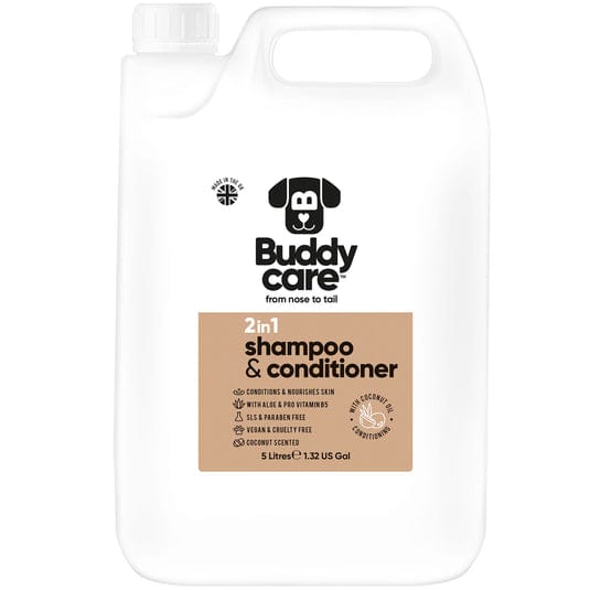 Buddycare 5 Litre 2 in 1 Shampoo & Conditioner - Coconut - 5L / 1.32 Gal