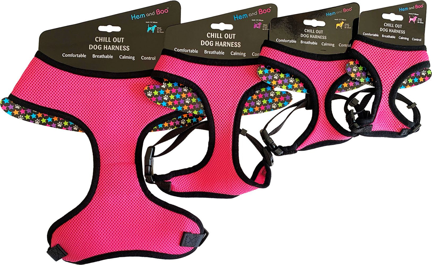 Hem&Boo Soft Mesh Harness Pink Medium