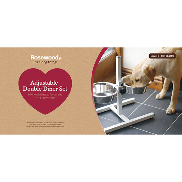Adj Height Stand + 2 X 8" S/S Dish