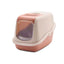 Savic Nestor Cat Litter Box with Flap Door - Champagne Pink/Tuscan Red