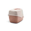 Savic Nestor Cat Litter Box with Flap Door - Champagne Pink/Tuscan Red