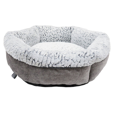 Grey Luxury Plush Round Bed 65cm