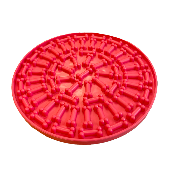 Pet Lick Mats-Silicone Circle Red