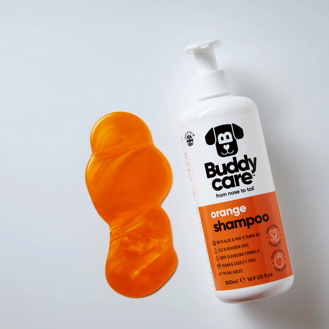 Buddy Care Dog Shampoo - Orange - 500ml / 16.9 fl oz