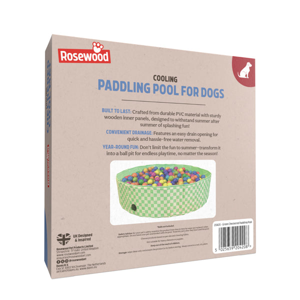 Green Checkered Padding Pool - Medium
