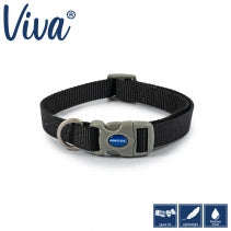 Viva Adjustable Black Dog Collar Large
