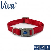 Viva Adjustable Red Dog Collar Small