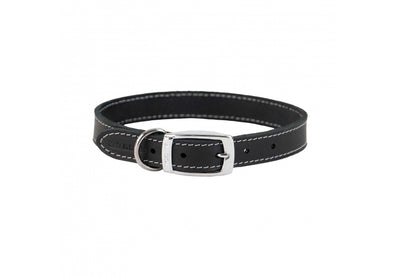 Ancol Classic Black Leather Dog Collar 20-26cm Size 1