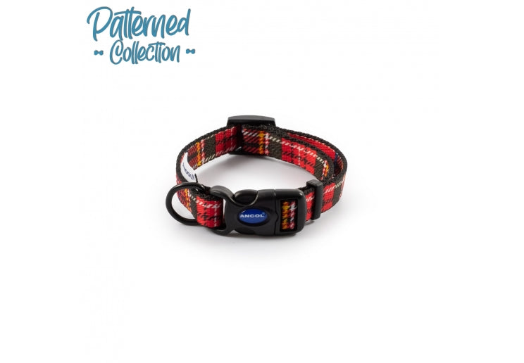 Tartan Collar Red 20-30cm Size 1-2