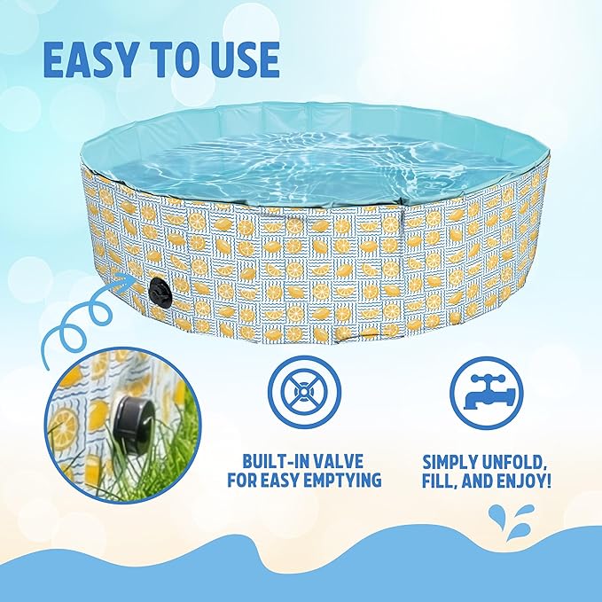 Rosewood Paddling Pool - Lemon Print 120x120x30cm