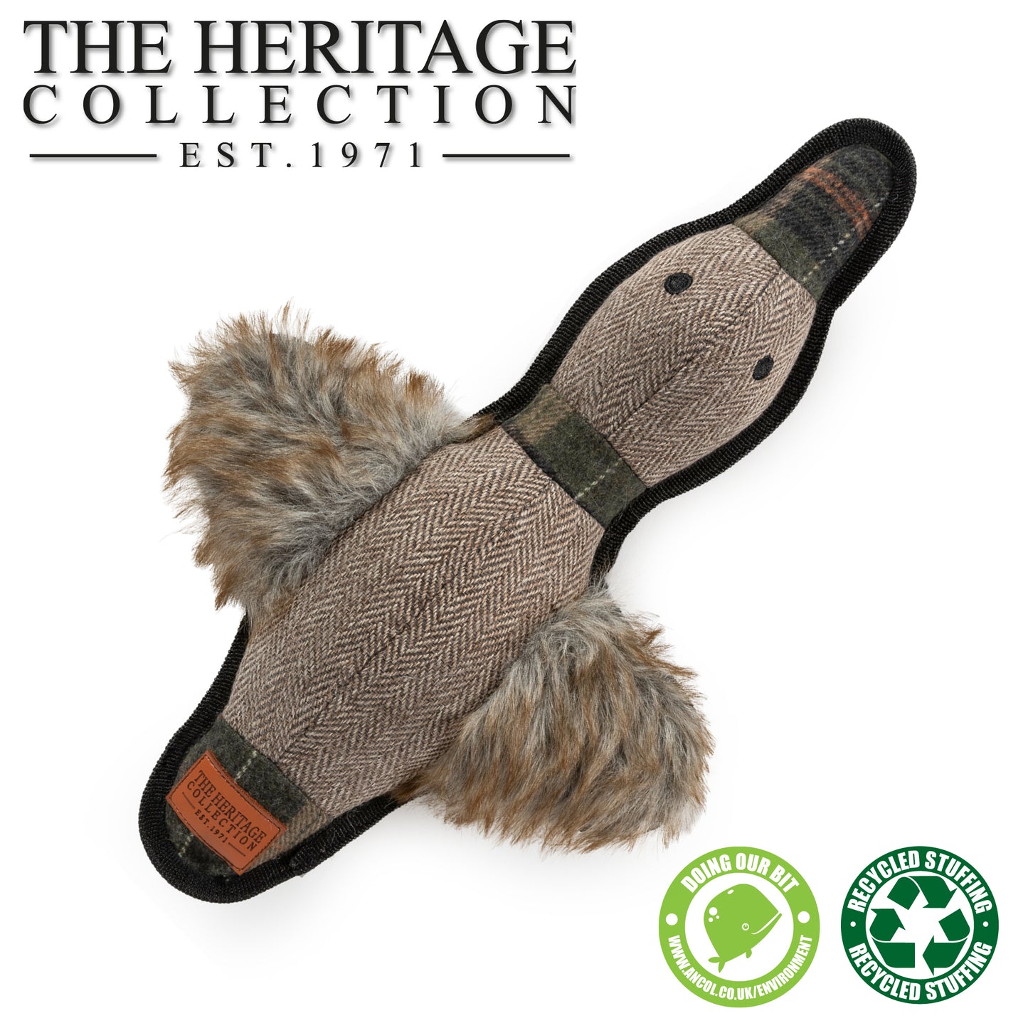 Heritage Tweed Duck Dog Toy