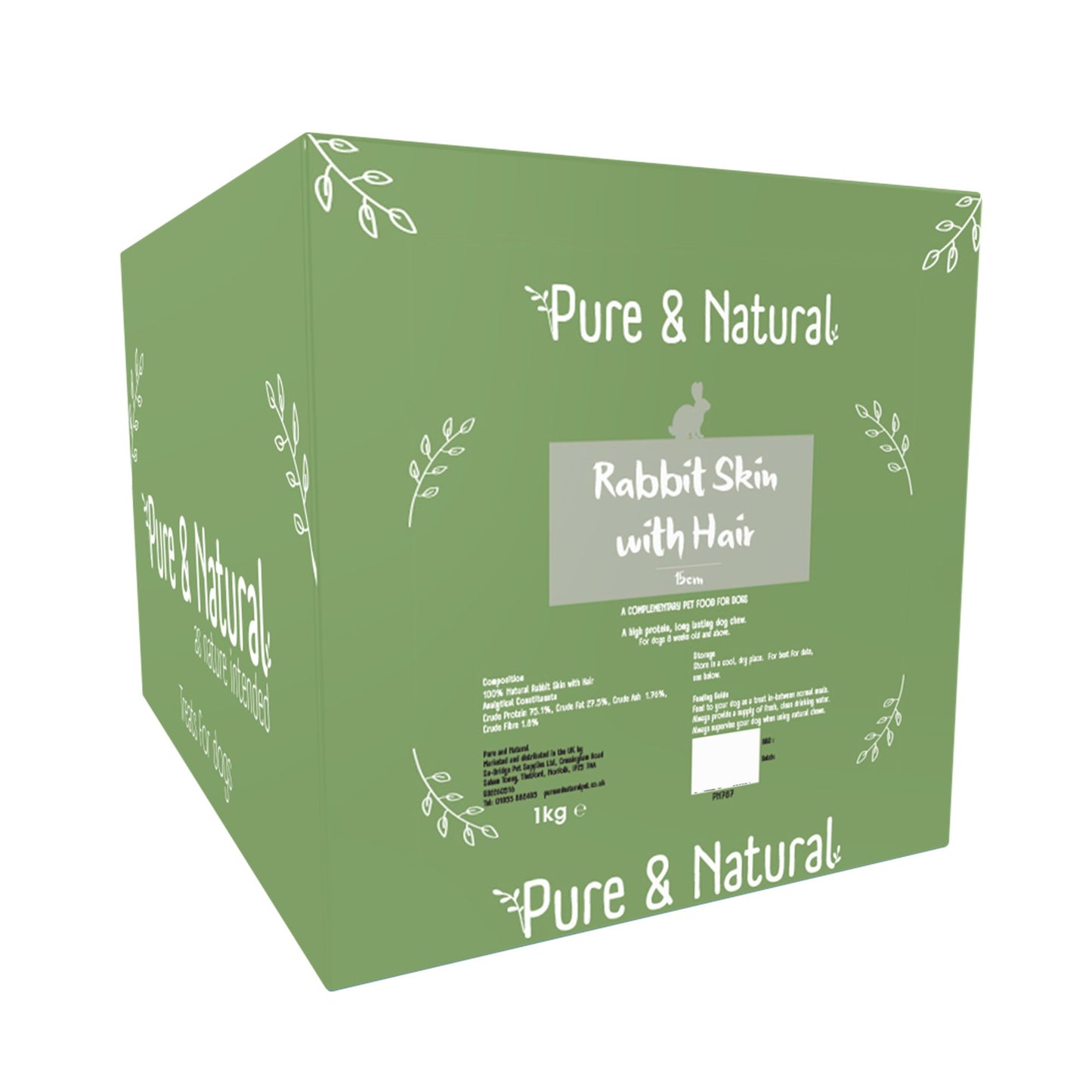Pure and Natural Rabbit Skin with Hair 1kg/15cm