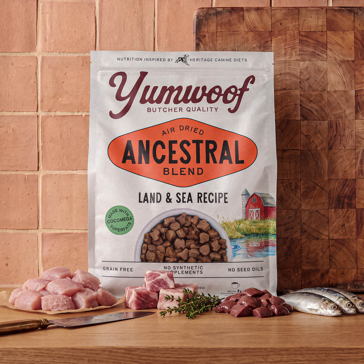 Yumwoof Ancestral Blend Air-Dried Dog Food - Land and Sea Recipe 1.58kg