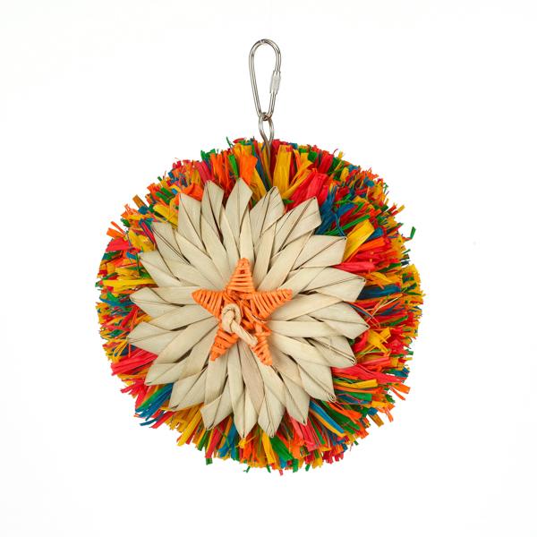 BB Rainbow Raffia Preener Bird Toy