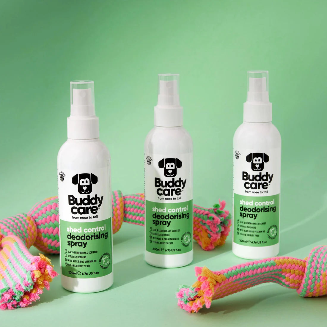 Buddy Care Dog Deodorizing Spray - Shed Contol Aloe & Lemongrass - 200ml / 6.76 fl oz