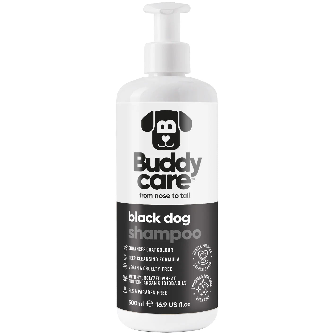 Buddycare Dog Shampoo - Black Dog Shampoo - 500ml / 16.9 fl oz