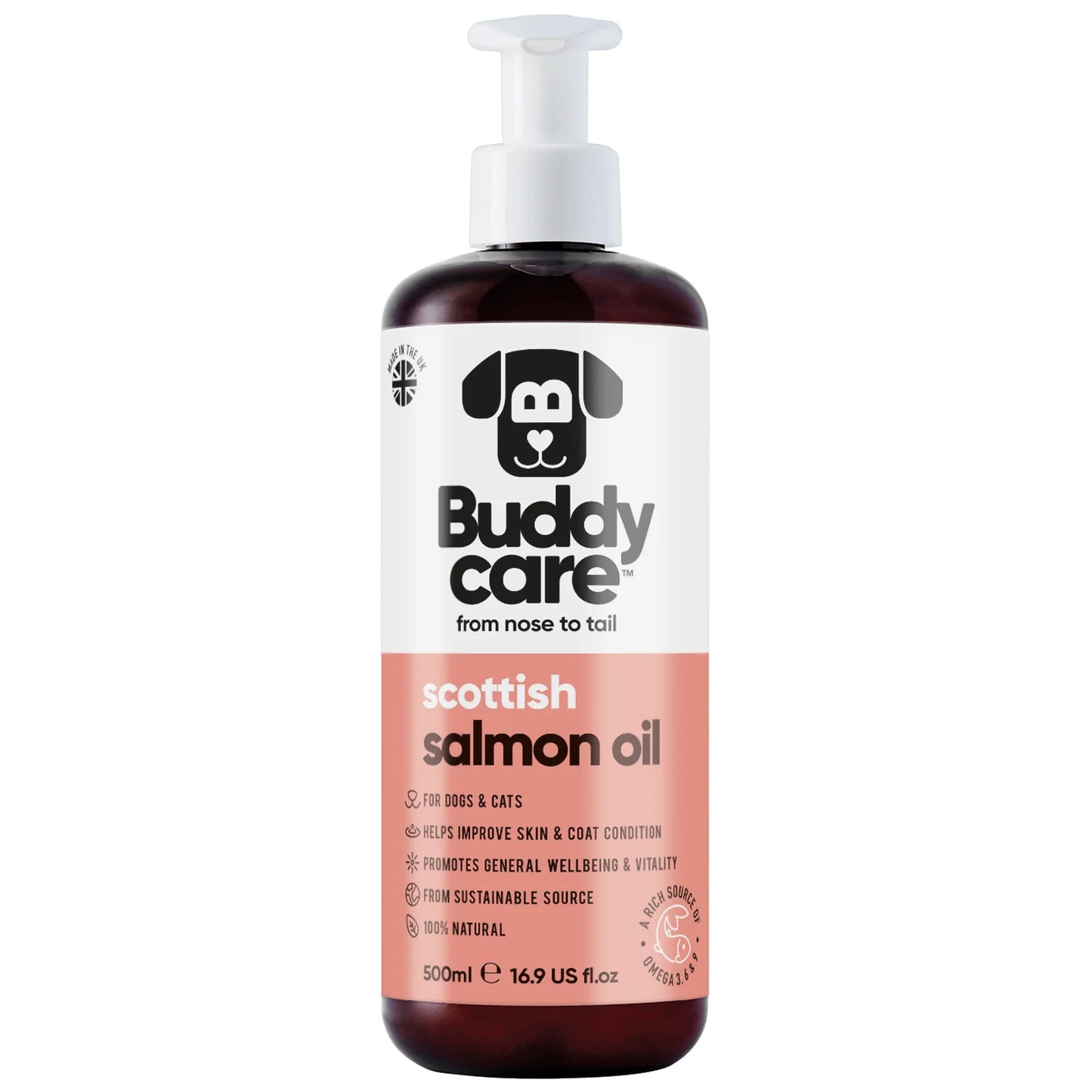 Buddy Care Salmon Oil - 500ml / 16.9 fl oz