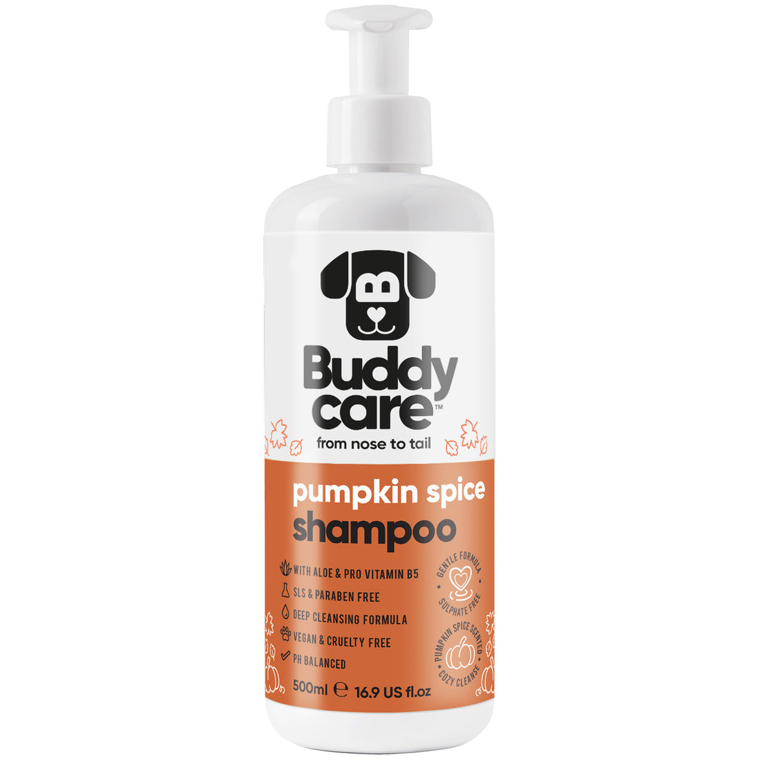 Buddycare Dog Shampoo - Pumpkin Spice - 500ml / 16.9 fl oz