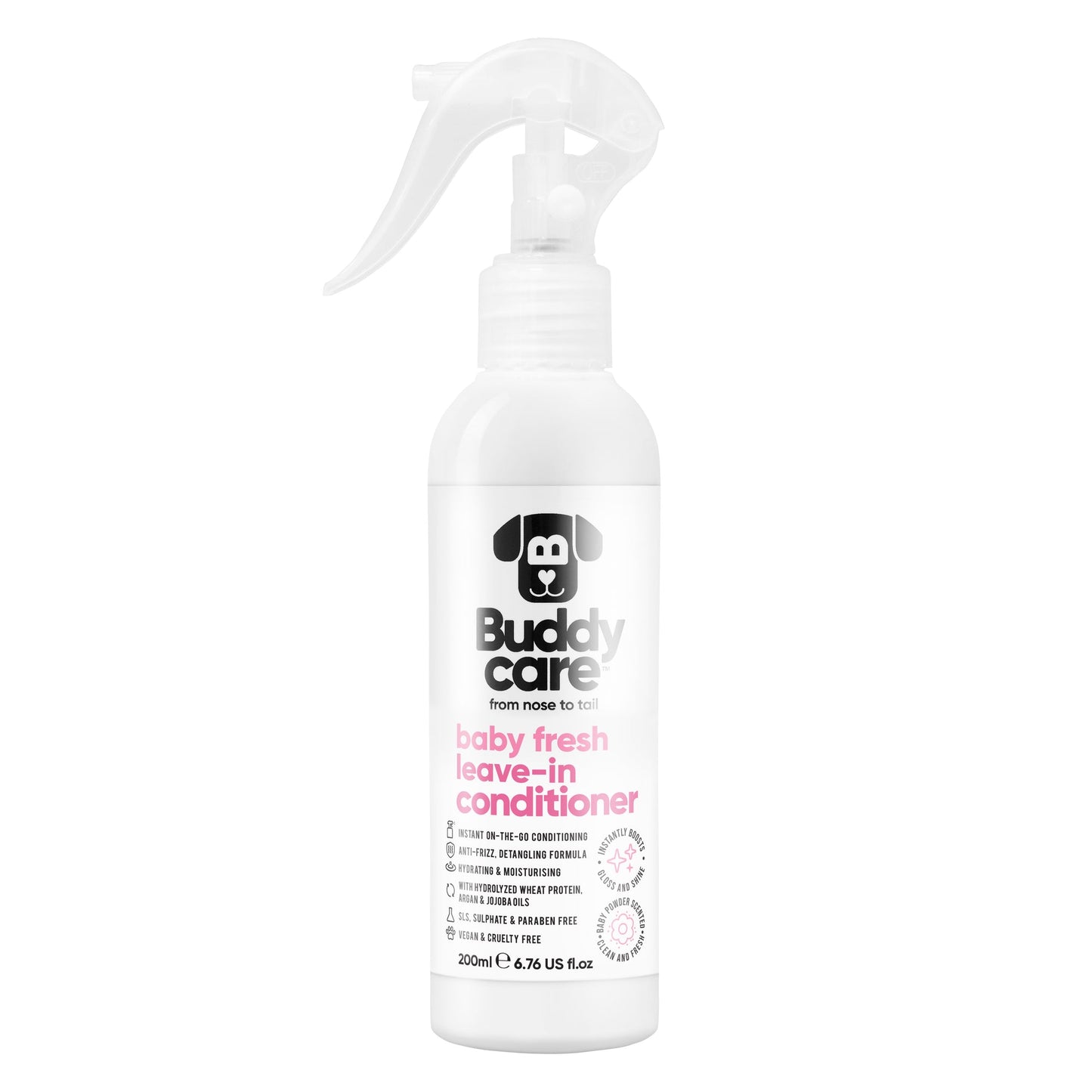 Buddycare Dog Leave-In Conditioner - Baby Fresh - 200ml / 6.76 fl oz