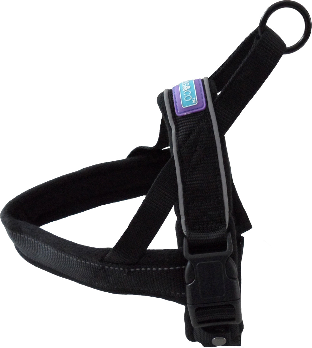 D&C Medium Reflective Padded Harness Black