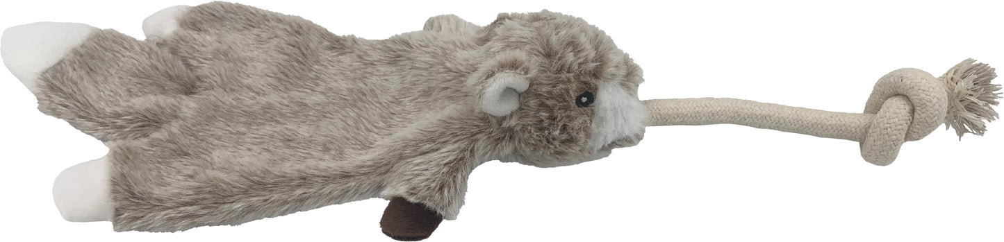 Flatty Plush Rat with Rope and Ball in head