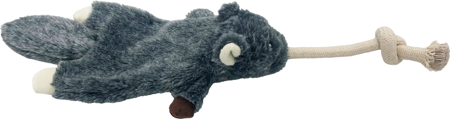 Flatty Plush Rat with Rope and Ball in head