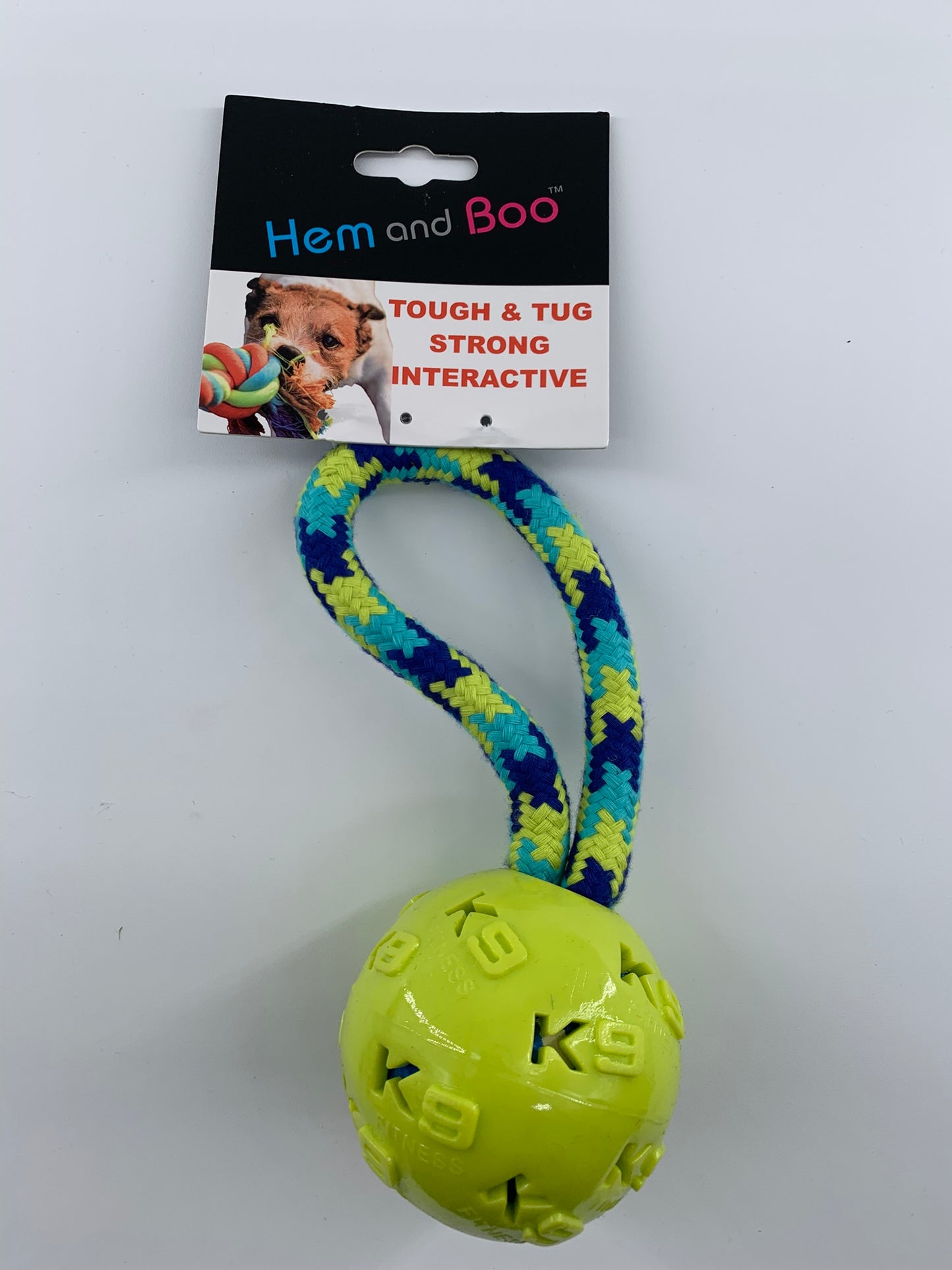 K9 TPR Ball on Rope 7.5cm - WIGIG