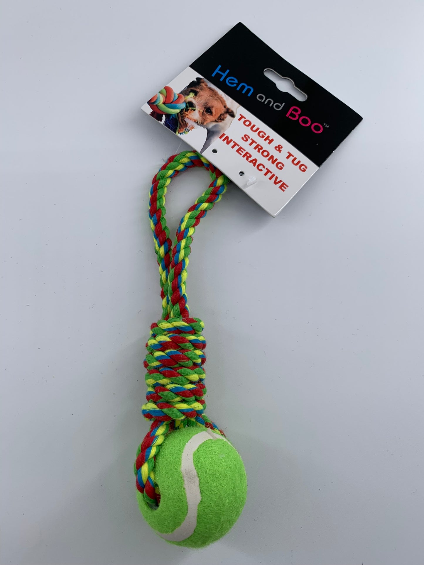 Tennis Ball 4.5cm on Rainbow Rope WIGIG