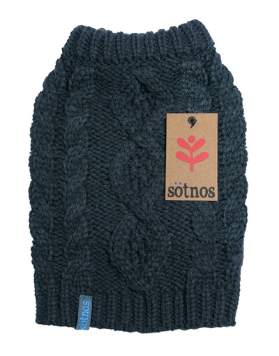 Sotnos Chunky Grey Cable Knit Jumper L NEW