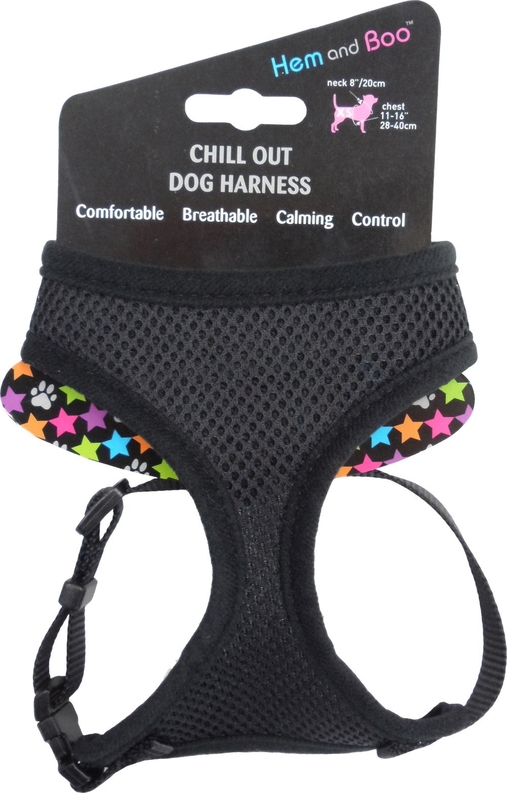 Hem&Boo Soft Mesh Harness XSmall Black