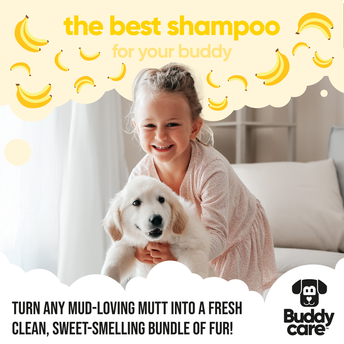 Buddycare Dog Shampoo - Banana - 500ml / 16.9 fl oz