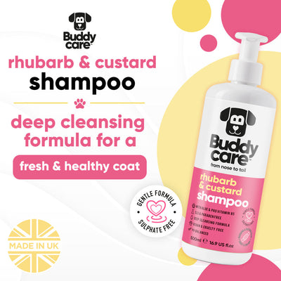 Buddycare Dog Shampoo - Rhubarb & Custard - 500ml / 16.9 fl oz