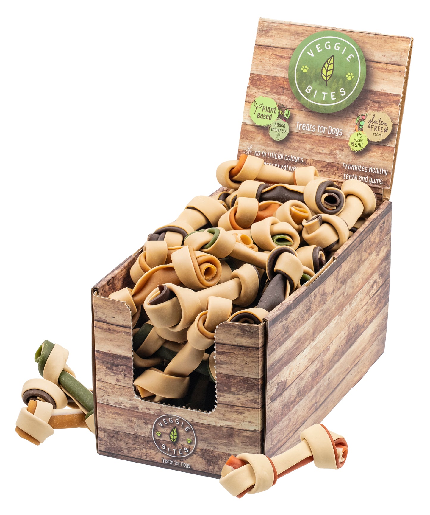 Veggie Bites Small Coloured Knots 2kg (approx 45 pieces) NEW