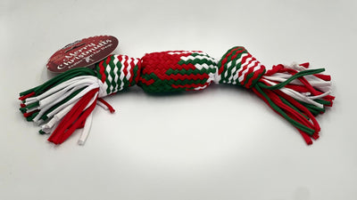 Squeaky Christmas Cracker Rope Dog Toy